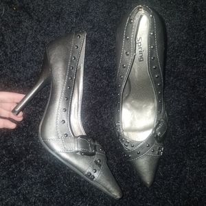 NWOT Silver Rivet Studded Spiked Buckle Punk Heels
